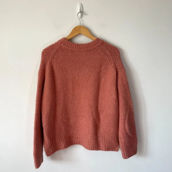 Zara Soft Cozy Knit Wool Alpaca Blend Drop  Shoulder Oversized Sweater Sz Small - Picture 6 of 8